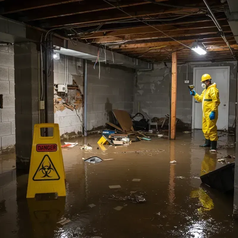 Flooded Basement Electrical Hazard in Columbus, MN Property