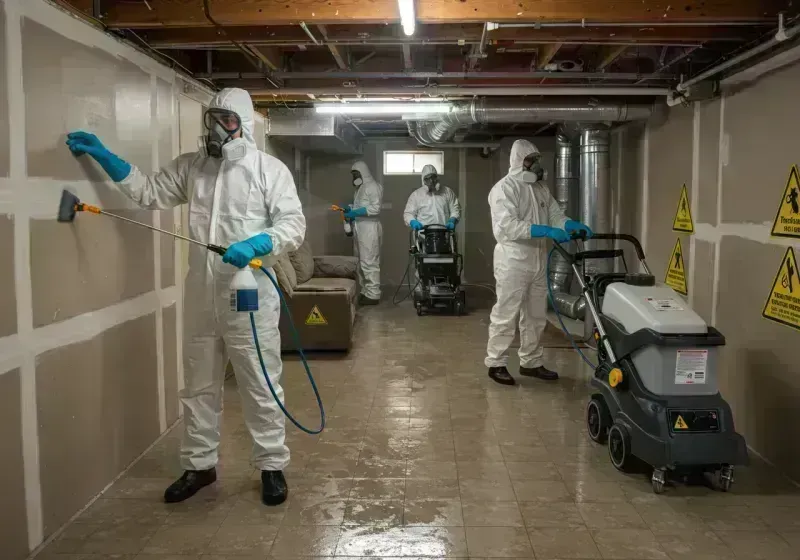 Basement Moisture Removal and Structural Drying process in Columbus, MN